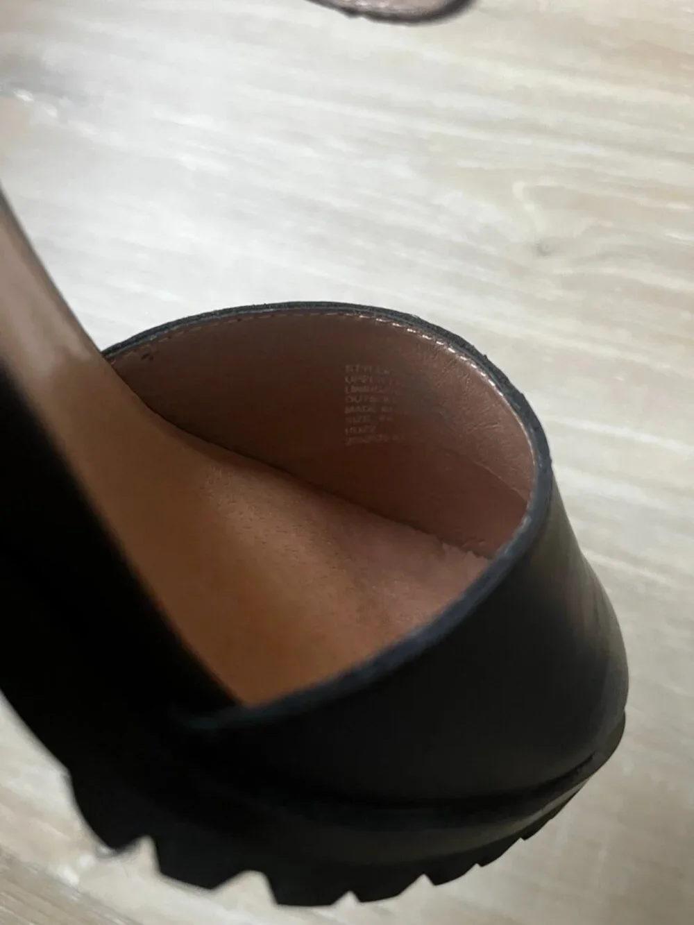 Madewell The Claudie Leather Mary Janes Lugsole Heels Black - Picture 7 of 8